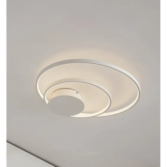 Lindby Lámpara de Techo Nerwin LED Blanca con Diseño de Anillos