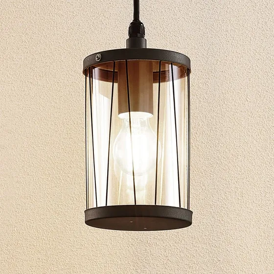 Lindby Yonan Lámpara Colgante Exterior E27 Gris Oscuro