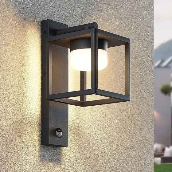 Lucande Aplique Exterior Timio Downlight Gris Oscuro con Sensor