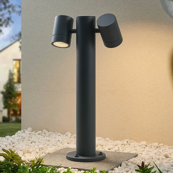 Lucande Lámpara de Jardín Maloney H50 Gris Oscuro