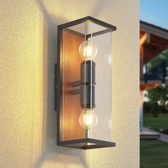 Lucande Elwin Aplique Exterior Moderno de 2 Luces - Angular