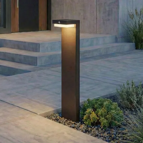 Lindby Baliza LED Solar Eleazar con Sensor de Movimiento, Negro