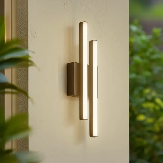 Lindby Aplique LED Exterior Abelia Negro de Aluminio y Acero