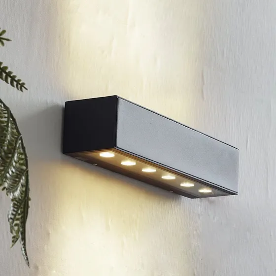 Lucande Aplique LED Exterior Selim Negro 30 cm