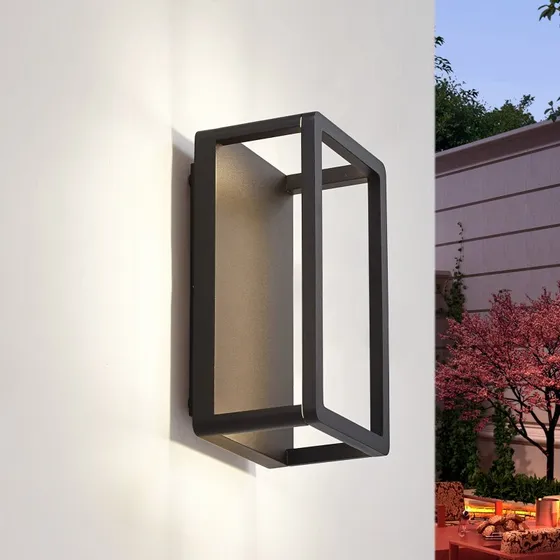 Aplique LED Exterior Lucande Thorvid Negro 26 cm
