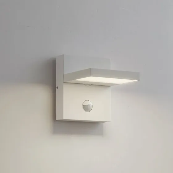 Aplique LED Exterior Lucande Silvan Blanco con Sensor IP54 (16 cm)