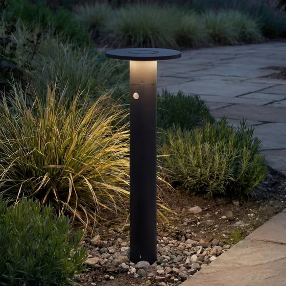 Bolardo luminoso LED Tovio Arcchio, sensor, antracita, 81 cm