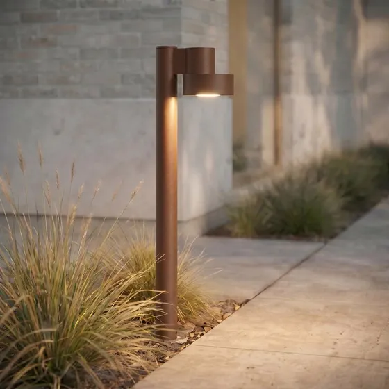 Lucande Elune Bolardo Luminoso LED Marrón IP44 77 cm