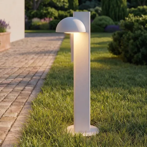 Bolardo luminoso LED Lucande Velira, gris claro, 77 cm, IP44