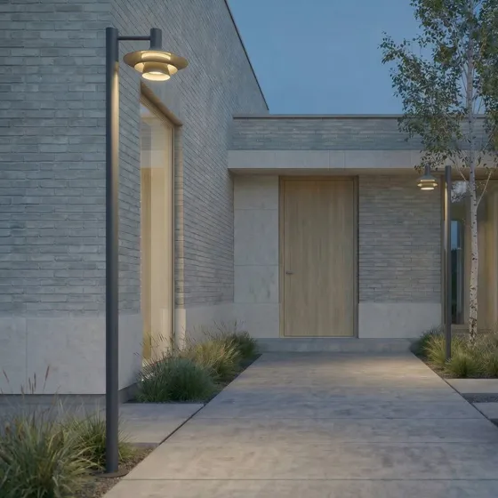 Lucande Montaro Lámpara Exterior LED Antracita 220 cm IP54