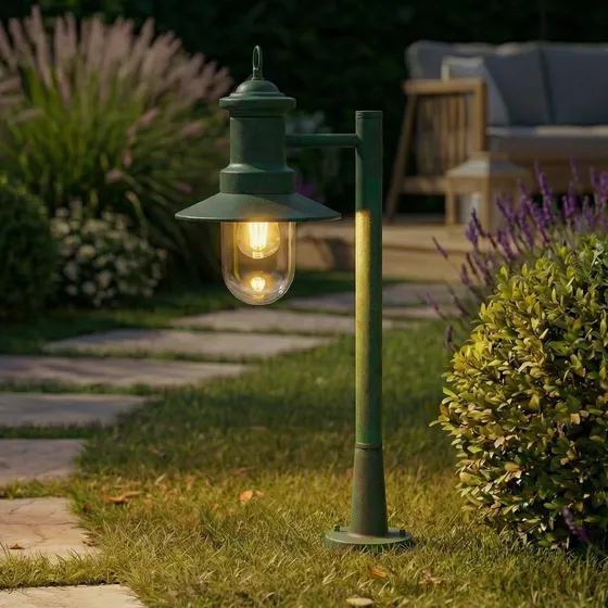 Lindby Bolardo Luminoso Eloretta Verde 60 cm Acero IP44