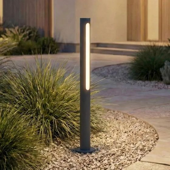Bolardo luminoso LED Lindby Liravel Antracita 60 cm IP65