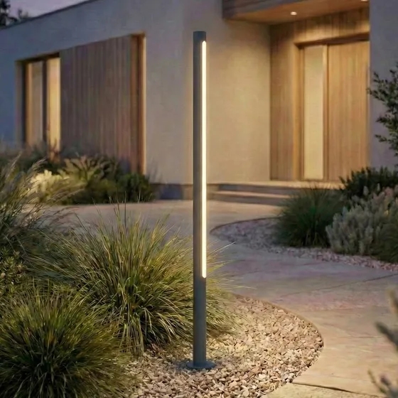 Bolardo luminoso LED Liravel de Lindby, 115 cm, Antracita, IP65