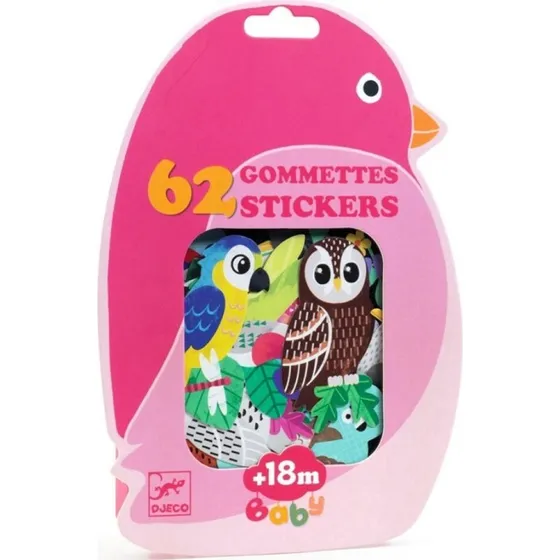 Djeco Pegatinas Pájaros 62 Unidades