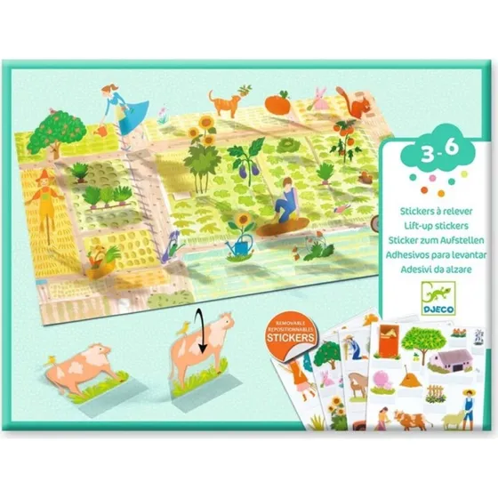 Djeco Pegatinas Reutilizables Granja
