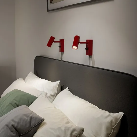 Belid Aplique de Pared Cato Rojo Rubí y Negro Mate