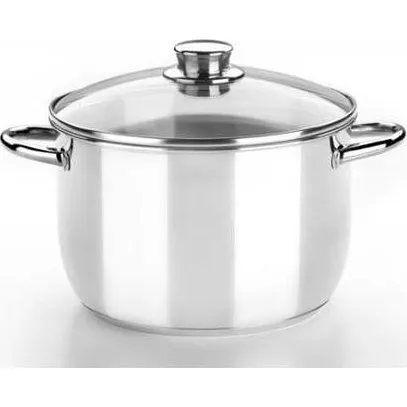 Olla Monix Optima de Acero Inoxidable con Tapa de Vidrio 26cm