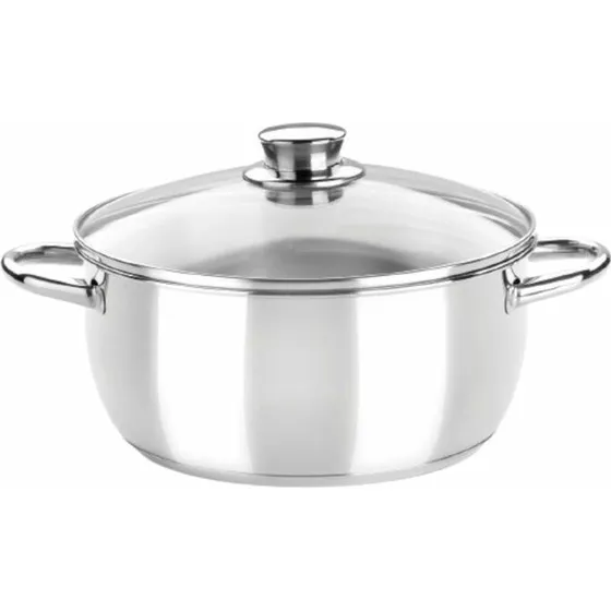 Monix Optima Cacerola de Acero Inoxidable con Tapa de Cristal 24 cm