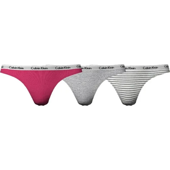 Calvin Klein 3-Pack Tangas Multicolor Tiro Medio