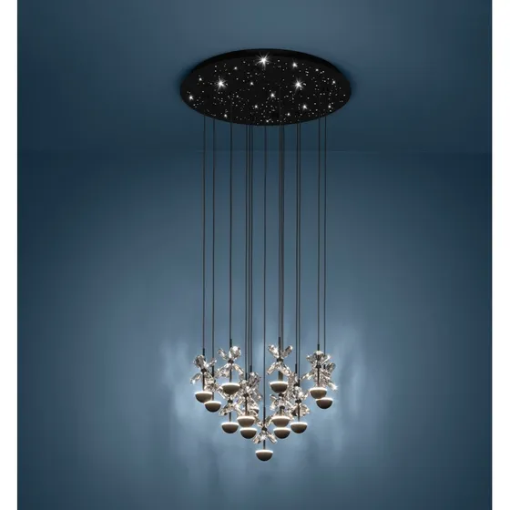 EGLO Stars of Light Pianopoli Lámpara Colgante Negra 50 x 113 cm