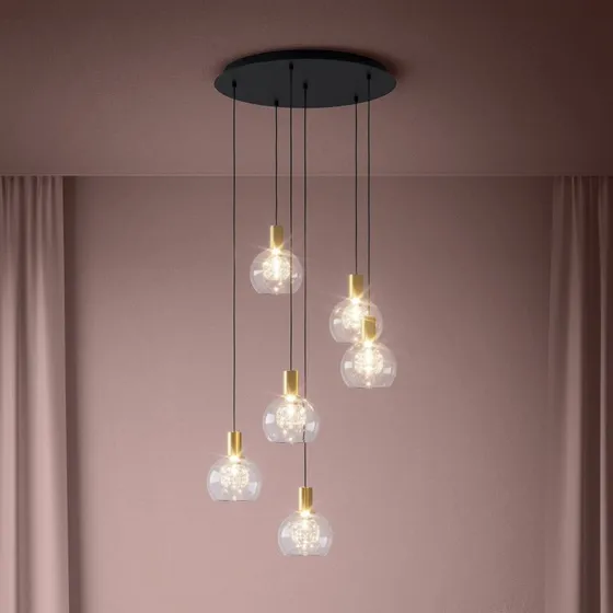 Lámpara colgante LED Stars of Light Terque de latón, Ø 54 cm