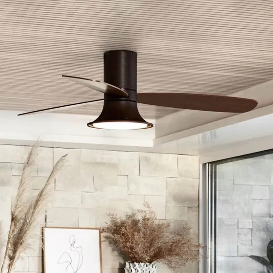 Beacon Lighting Ventilador de Techo Flusso Bronce con Luz LED