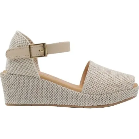 Pitillos Sandalias 11260 Crema con Textura de Rafia - Talla 38