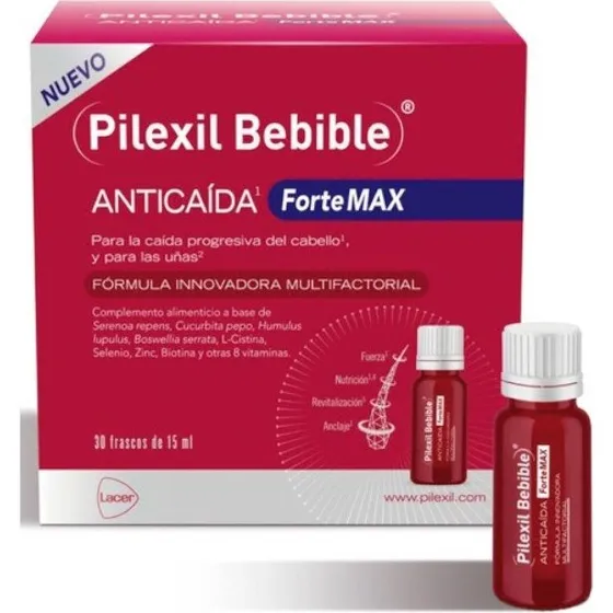 Pilexil Bebible Anticaída Forte Max 30 Frascos de 15 ml