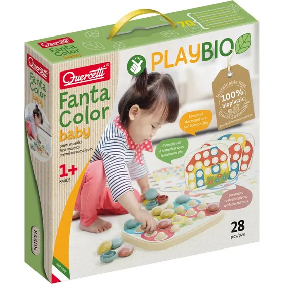 Quercetti FantaColor Baby - Mosaico PlayBio 28 Piezas