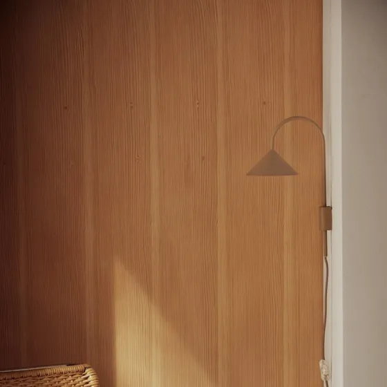 FRANDSEN Aplique de pared Grasp gris arena, 40 cm, con enchufe