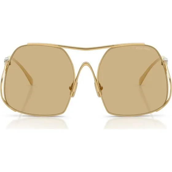 Miu Miu 0MU A55S Gafas de Sol Oversize Oro y Lentes Amarillas