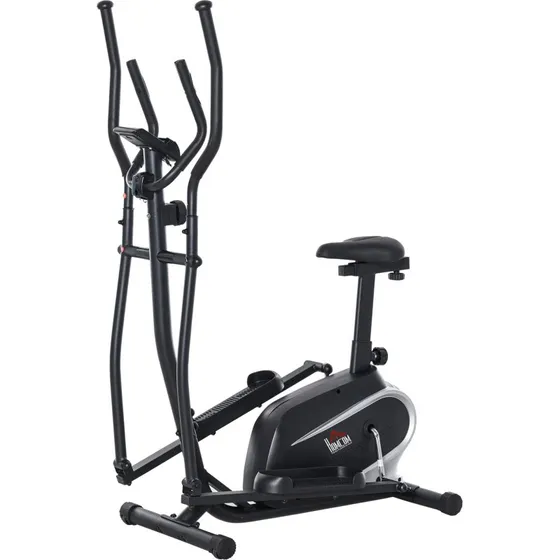 HOMCOM Bicicleta Elíptica 8 Niveles Negro