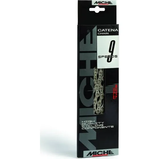 Miche Cadena 9V 3/32 Niquelado 116 Eslabones Plata