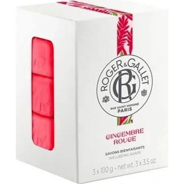 Roger & Gallet Savon Bien-être Gingembre Rouge - 3 Jabones de 100g