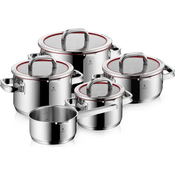 WMF Juego de Ollas Function 4 de 5 Piezas para Inducción - Cromargan Plata