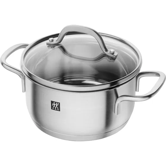 ZWILLING Pico Cacerola 14 cm con Tapa de Vidrio, Acero Inoxidable