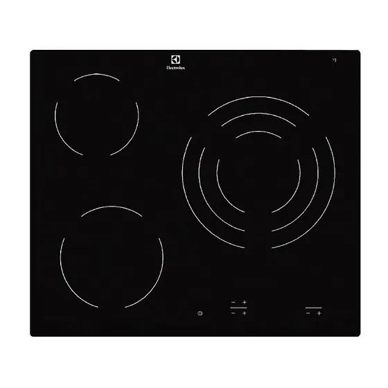 Placa vitrocerámica Electrolux EHF6232IOK de 3 zonas, Negro