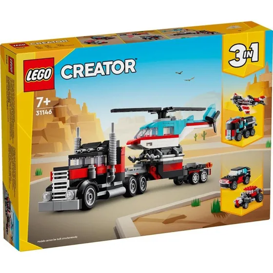 LEGO Creator Camión Plataforma con Helicóptero 31146