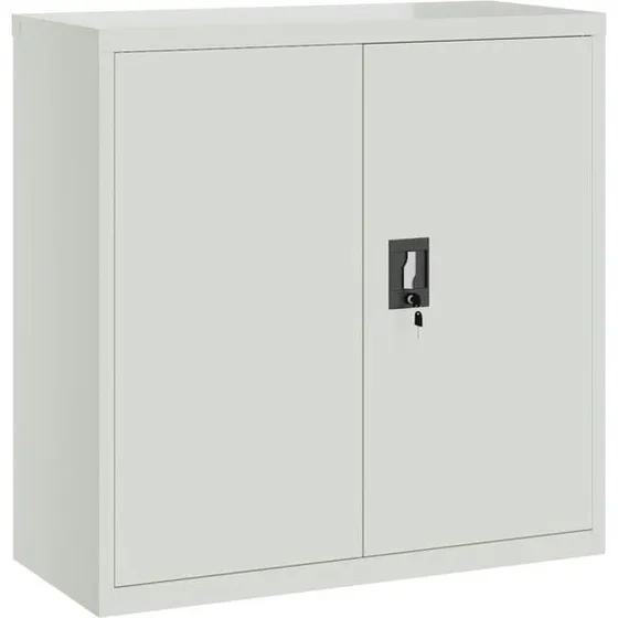 vidaXL Armario de Oficina 2 Puertas 90 cm Acero Gris