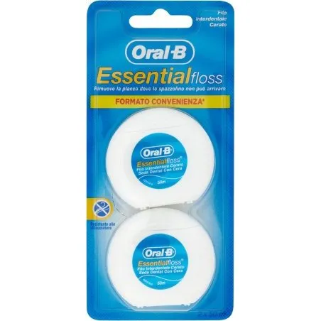 Oral-B Essential Floss Hilo Dental Encerado 2x50m