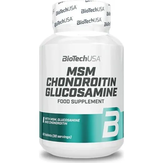 Biotech USA MSM Chondroitin Glucosamina 60 Tabletas