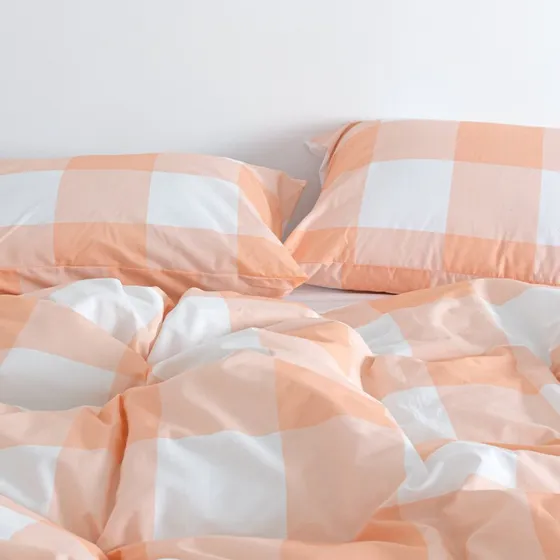 Tendencia Gingham Funda Nórdica Melocotón