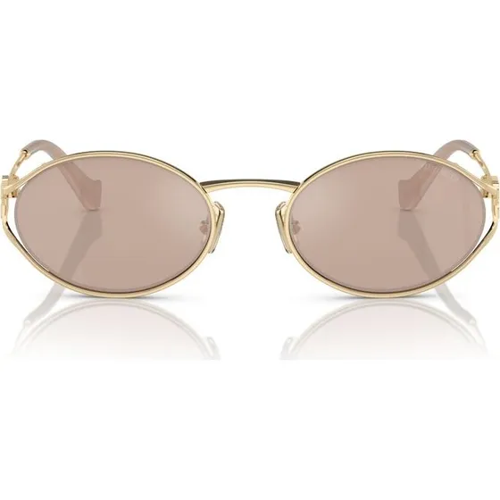 Miu Miu SMU 52YS Gafas de Sol Redondas Oro Rosa 54mm