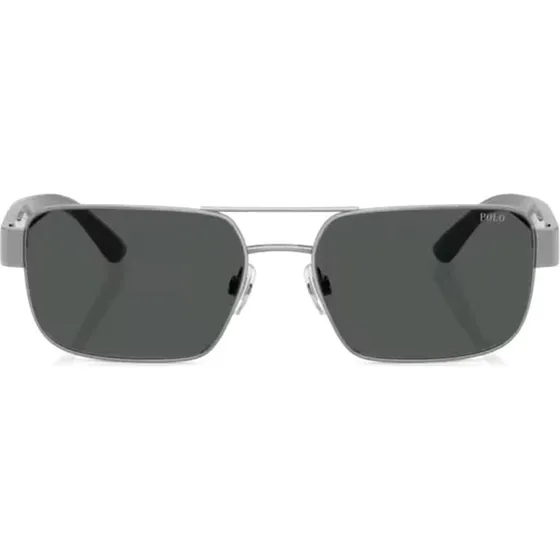 Polo Ralph Lauren PH3161 Gafas de Sol Rectangulares de Metal Plata