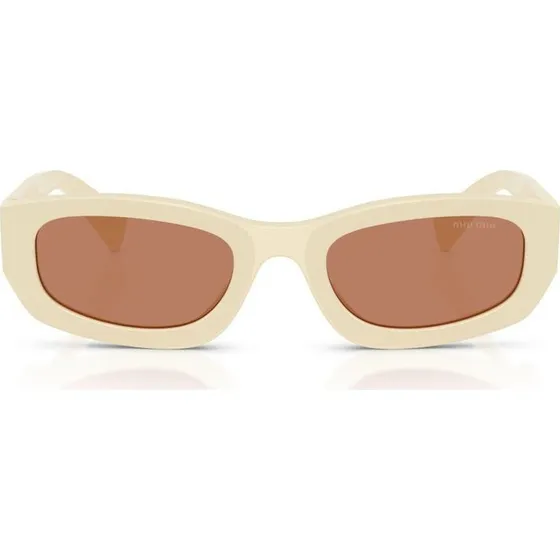 Miu Miu 0MU B04S Gafas de Sol Rectangulares Blancas para Mujer