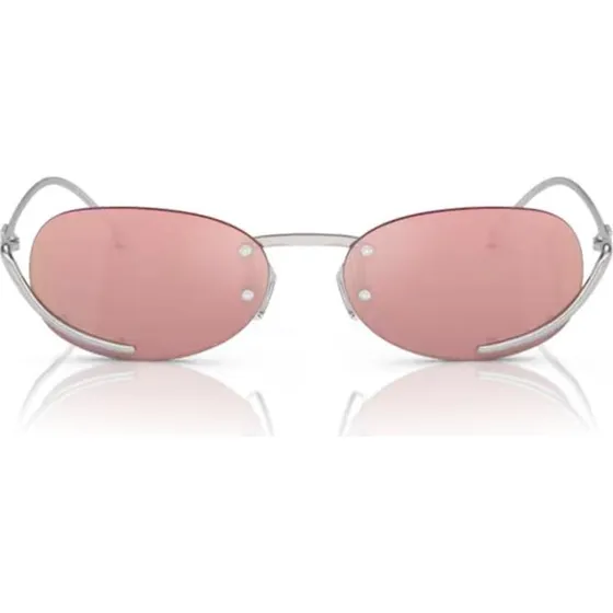 Diesel DL 1004 Gafas de Sol Unisex Ovaladas Plata con Lente Rosa