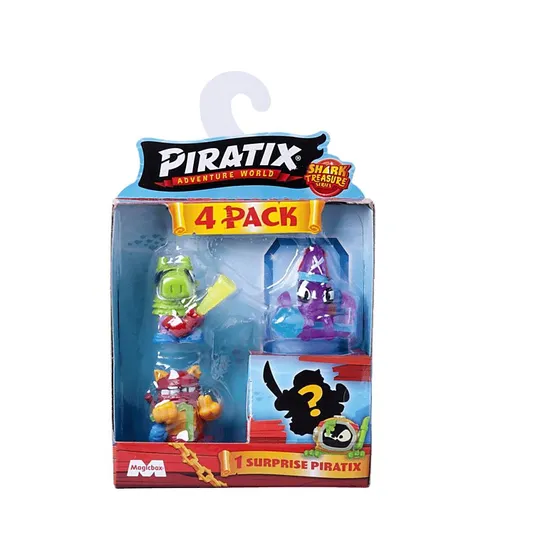 Magicbox Piratix Pack de 4 Figuras Sorpresa Shark Treasure
