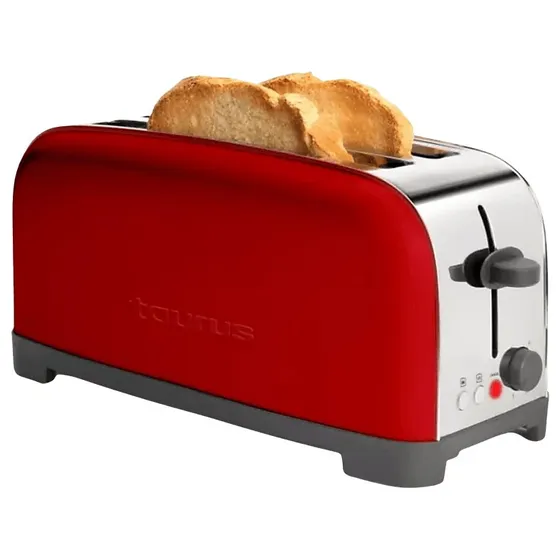 Tostadora Taurus Vintage Red 1400W con 2 Ranuras Extralargas
