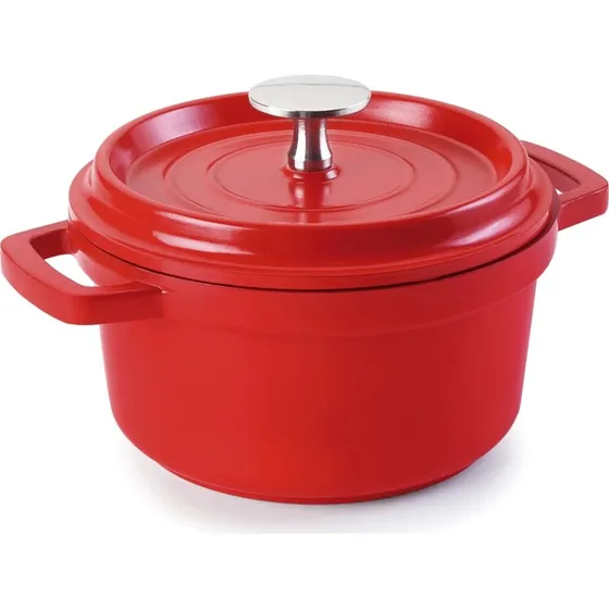 Lacor Mini Cocotte 25909 con Tapa Roja - 10 cm