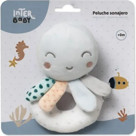 Interbaby Sonajero Peluche Pulpo Gris